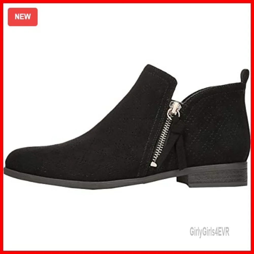 Women's Ankle Booties with Zip Closure, Recycled Materials, Low Heel